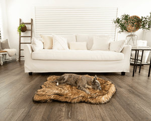 PupRug by Paw.com™ Faux Fur Orthopedic Dog Bed - Curve Sable Tan: Large (50" L x 30" W)