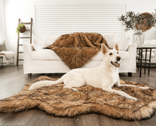 PupRug by Paw.com™ Faux Fur Orthopedic Dog Bed - Curve Sable Tan: Large (50" L x 30" W)