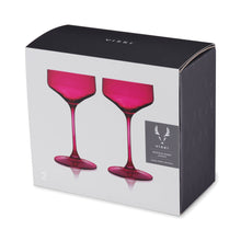 Reserve Nouveau European Crystal Coupes in Berry Set of 2