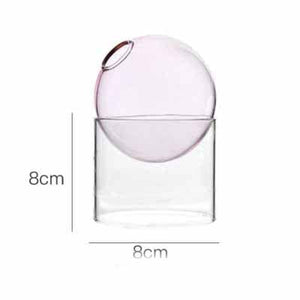 Creative Colorful Spherical Glass Vase: Orange / Short