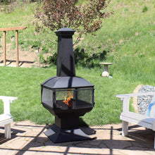 Steel Wood-Burning Chiminea with Log Grate/Poker - 57 in