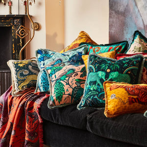 Zambezi Luxury Velvet Cushion: Teal