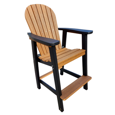 Balcony Height Poly Chair: Weathered Wood