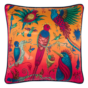 Quetzal Silk Cushion: Ivory