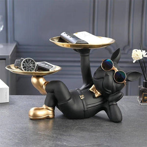 French Bulldog Statue: Lounging Black