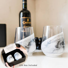 Resin Accented Wine and Entertaining Glasses: Gold Quartz