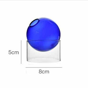 Creative Colorful Spherical Glass Vase: Orange / Short