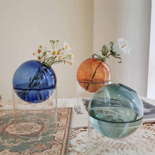 Creative Colorful Spherical Glass Vase: Orange / Short