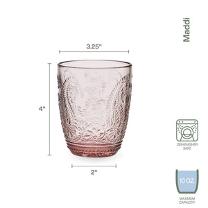 Fitz & Floyd Maddi Blush 10OZ DOF S4 Brown Bx Pkg: Blush / Glass