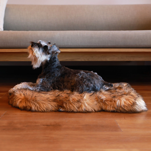 PupRug by Paw.com™ Faux Fur Orthopedic Dog Bed - Curve Sable Tan: Large (50" L x 30" W)
