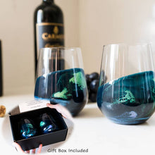 Resin Accented Wine and Entertaining Glasses: Gold Quartz