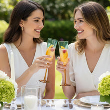 Gold and Teal Hammered Champagne Flute Glasses, 2 Set