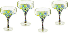 Mexican Design Hand Blown Margarita Glass – Set of 4 Luxury