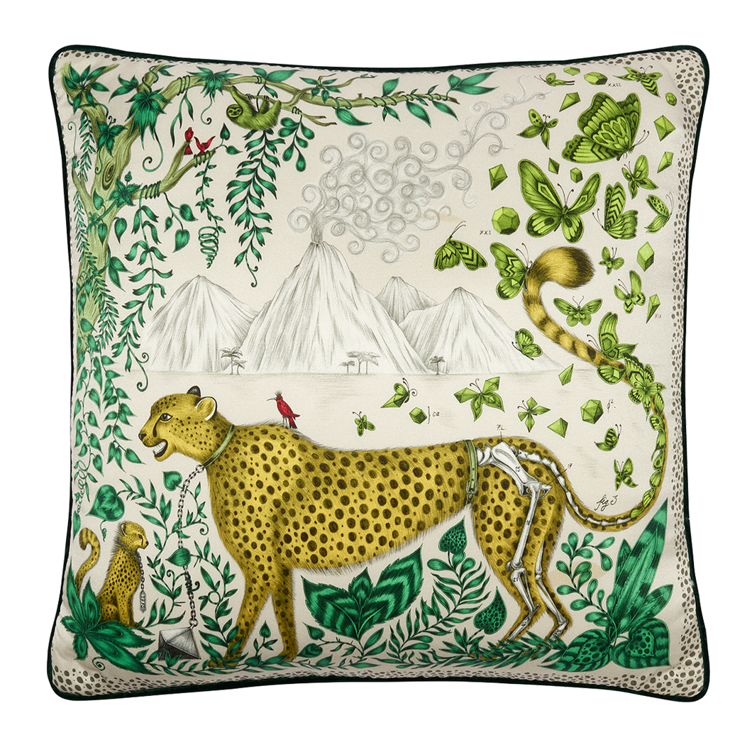 Cheetah Silk Cushion: Gold