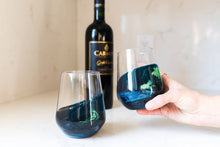 Resin Accented Wine and Entertaining Glasses: Caribbean Blue