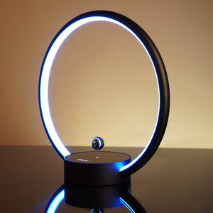 LED Circle of Light with floating switch: Wood