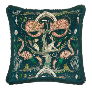 Wonder World Luxury Velvet Cushion: Forest