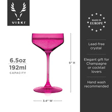 Reserve Nouveau European Crystal Coupes in Berry Set of 2
