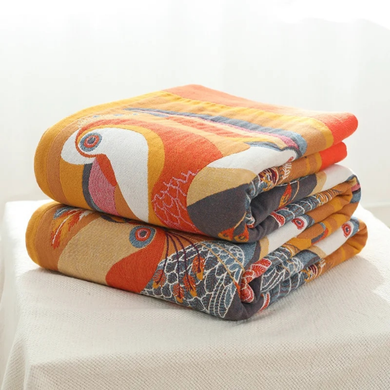 Bird Cotton Quilt: Large (230 x 250 cm/90.6x 98.4 in)