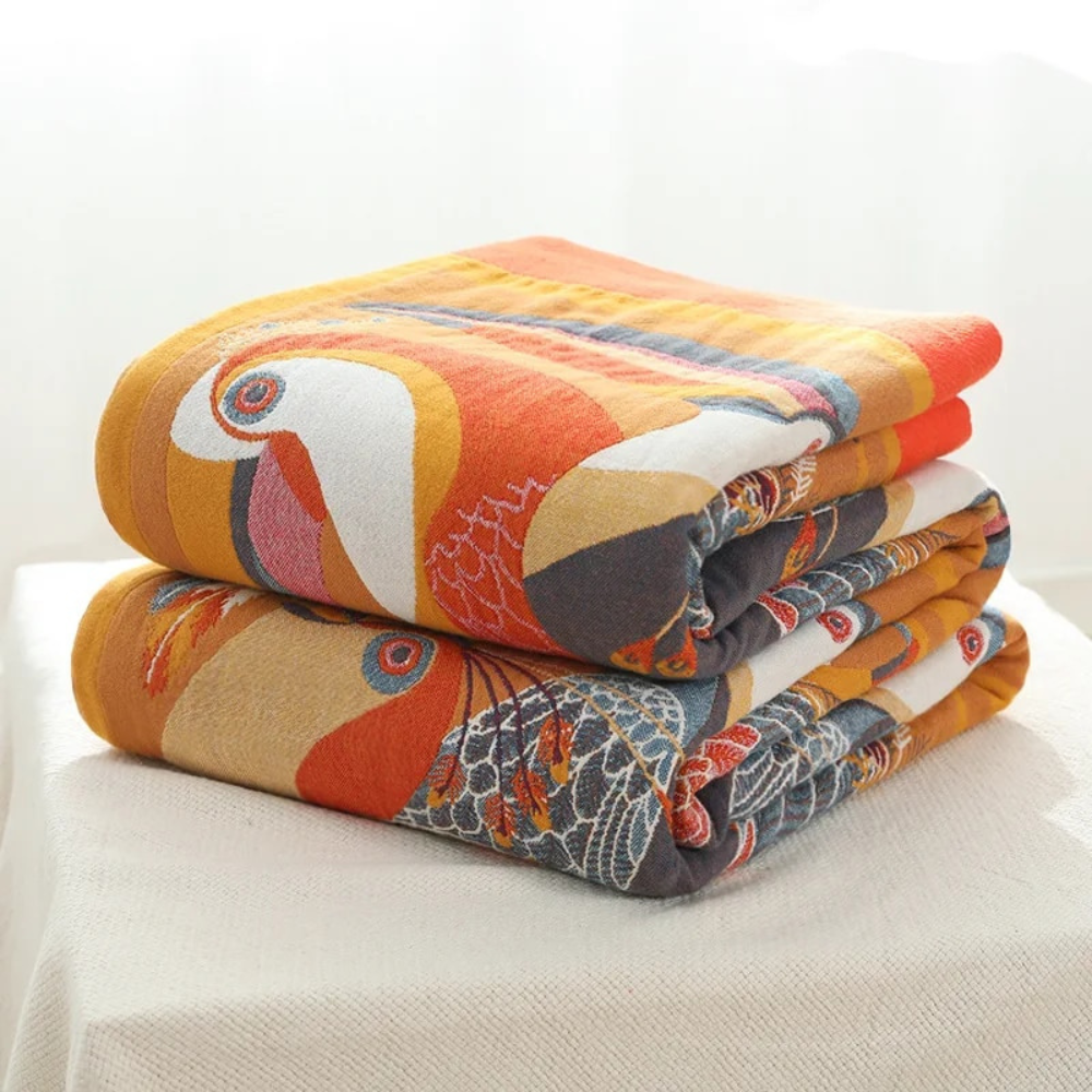 Bird Cotton Quilt: Large (230 x 250 cm/90.6x 98.4 in)