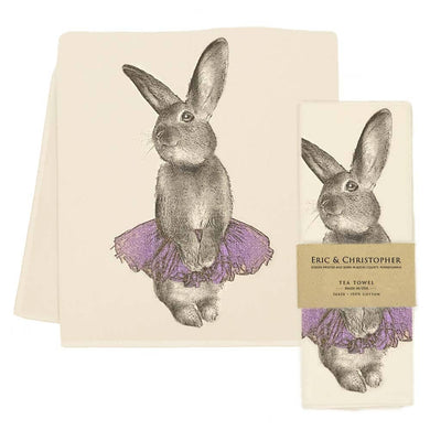 Bunny Tutu Tea Towel - Purple