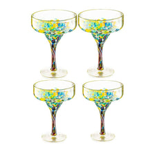 Mexican Design Hand Blown Margarita Glass – Set of 4 Luxury