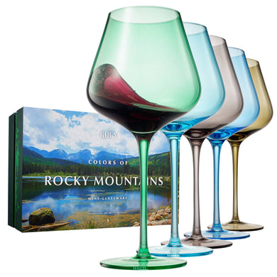 Colors of Rocky Mountains, City Wine Glassware | Set of 5