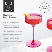 Reserve Nouveau European Crystal Coupes in Berry Set of 2