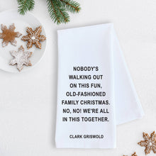 Fun, Old-Fashioned Family Christmas - Tea Towel - Holiday: RED