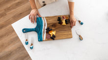 Resin Cheese / Charcuterie Board - Large 10"x20" Caribbean Blue