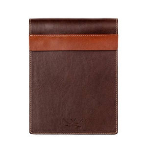 Campaign Leather Notepad with Refill: Smoke / Chestnut