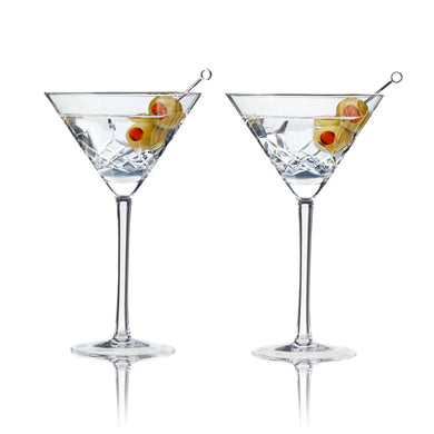 Admiral™ Vintage-Style Crystal Martini Glasses - Set of 2