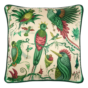 Quetzal Silk Cushion: Ivory