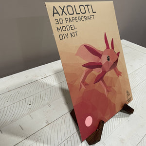 Axolotl 3D Origami Model PaperCraft, Animal Lamp