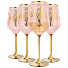 Gatsby Roaring 1920s Colored Wine Glass, 4 Set, Blush Pink