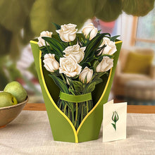 White Roses  (8 Pop-up Greeting Cards)