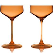 Reserve Nouveau European Crystal Coupes - Amber - Set of 2