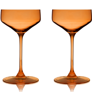 Reserve Nouveau European Crystal Coupes - Amber - Set of 2