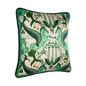 Odyssey Silk Cushion: Emerald