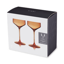 Reserve Nouveau European Crystal Coupes - Amber - Set of 2