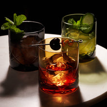 Admiral™ Hand Etched Crystal Rocks Glasses Amber Set of 2