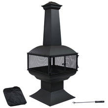 Steel Wood-Burning Chiminea with Log Grate/Poker - 57 in