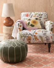 Moroccan Leather Foot Stool Ottoman, Handmade Pouf: F