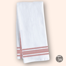 Fuckity Stripe Red and White Illusion Superior Cotton Tea Towel