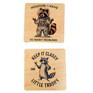 Coasters - Keep It Classy Racoon Funny Wood Coaster