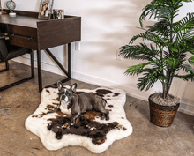 PupRug™ Animal Print Memory Foam Dog Bed - Brown Faux Cowhide: Original (55" L x 50" W)