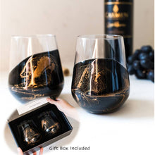 Resin Accented Wine and Entertaining Glasses: Gold Quartz