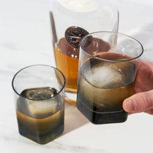 Smoke Double Old Fashioned Crystal Glasses Set of 2