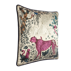 Cheetah Silk Cushion: Gold