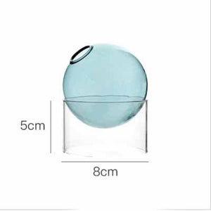 Creative Colorful Spherical Glass Vase: Orange / Short